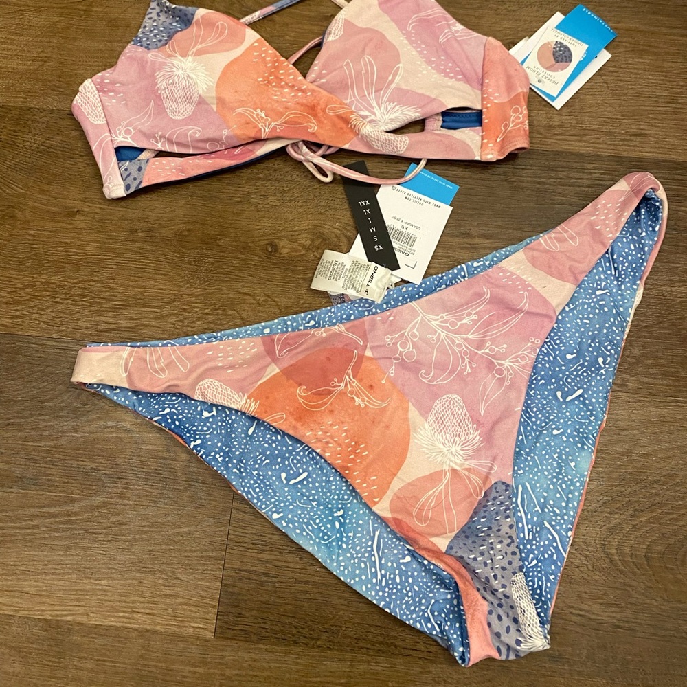 O’NIEL Desert Bloom Reversible Bikini Bottoms, Medium coverage size XXL NWT